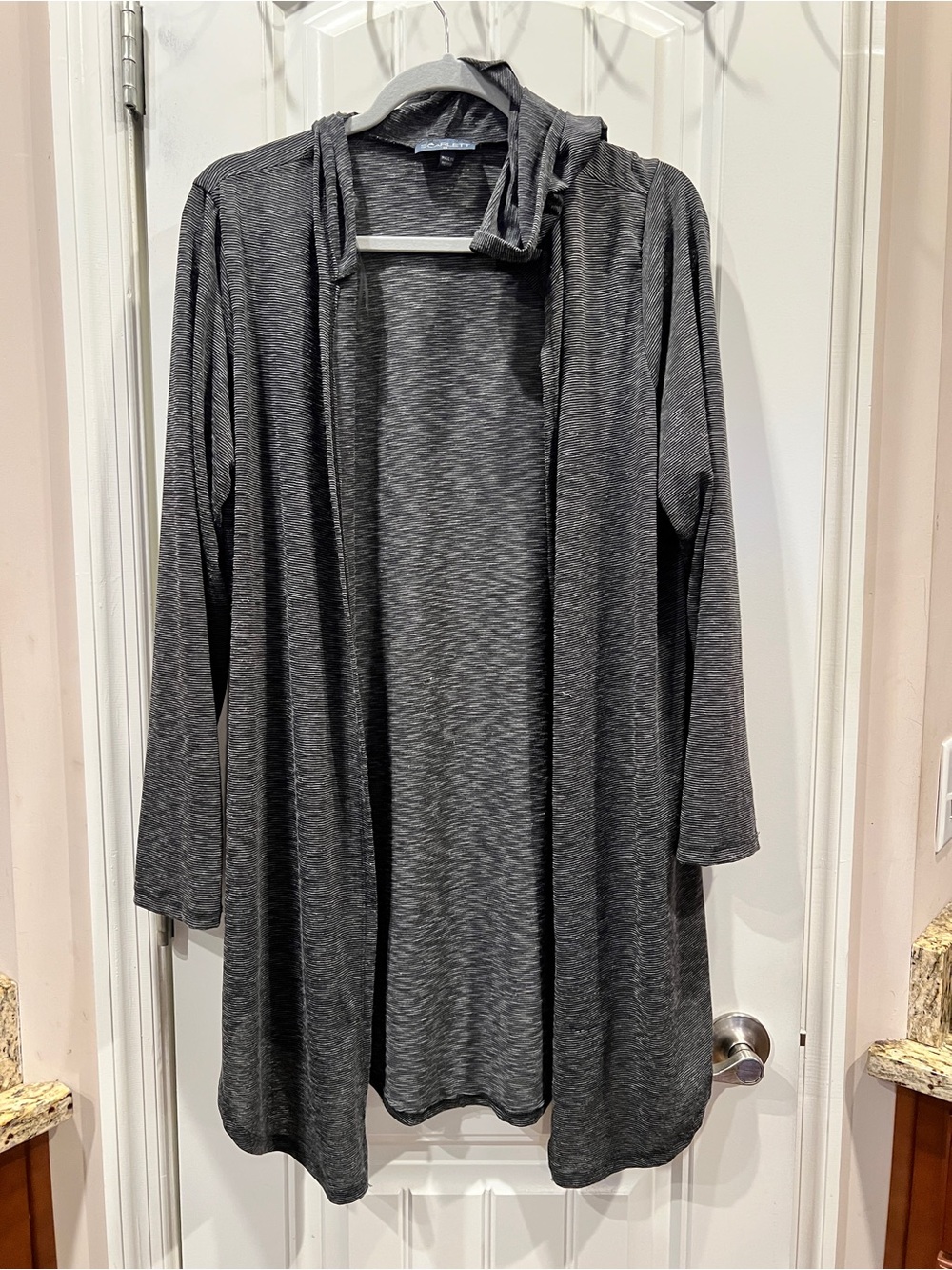 Scarlett Dark Gray Open-Front Hooded Cardigan Sweater Topper Sz 1x
